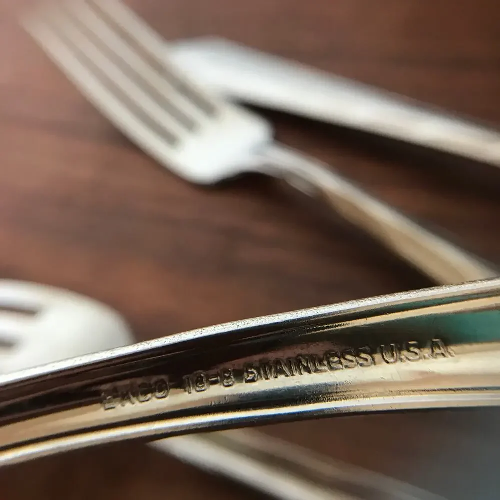 Ekco KENILWORTH Stainless USA Silverware Flatware - Set of 4 (four) DINNER FORKS
